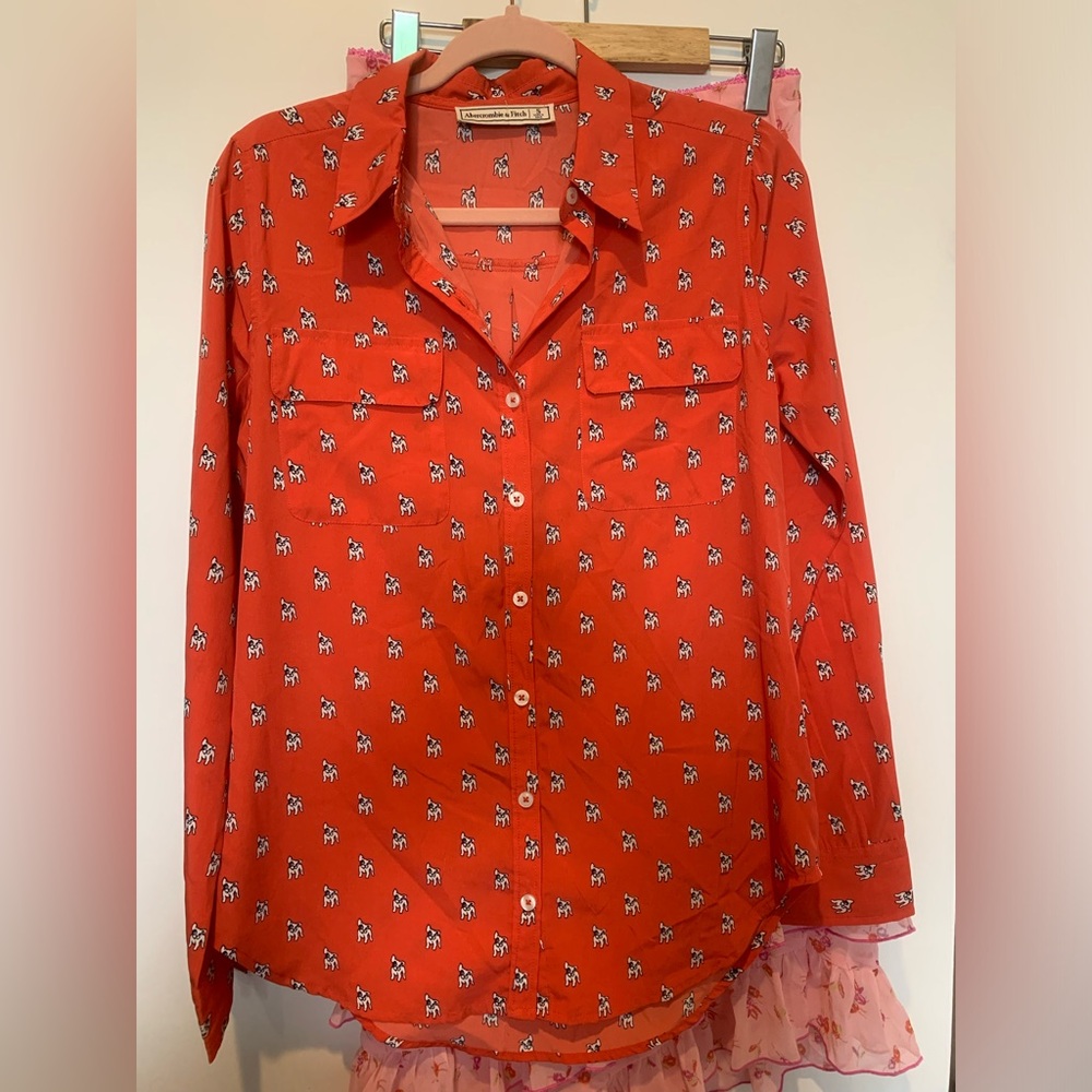 Abercrombie & Fitch Red Button Down Shirt